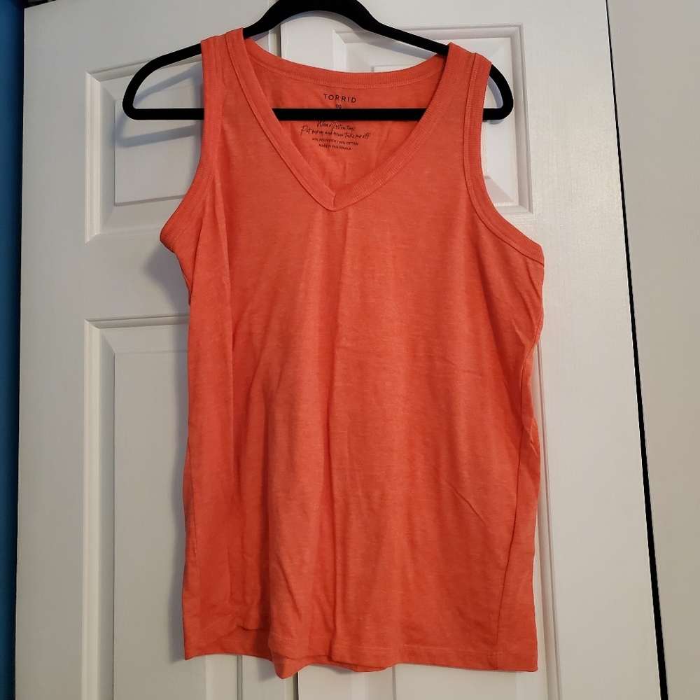 Orange knit tank